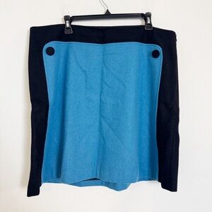 Biden Blue and Black color block wool knit Skirt
